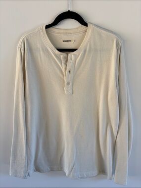 Taylor Stitch Cream Long-Sleeve Henley Shirt